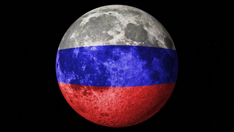 ruska vlajka a mesic, roskosmos a ukonceni spoluprace s oneweb