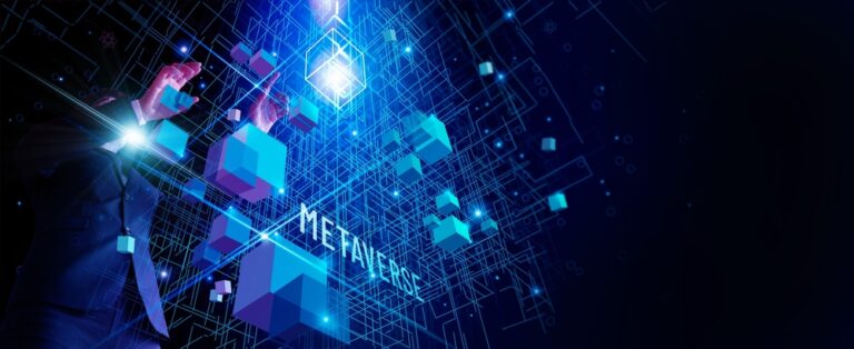 technologie metaverse s blockchainovou sítí propojující virtuální realitu