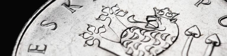 Národní měna České republiky. Česká jednokorunová mince.