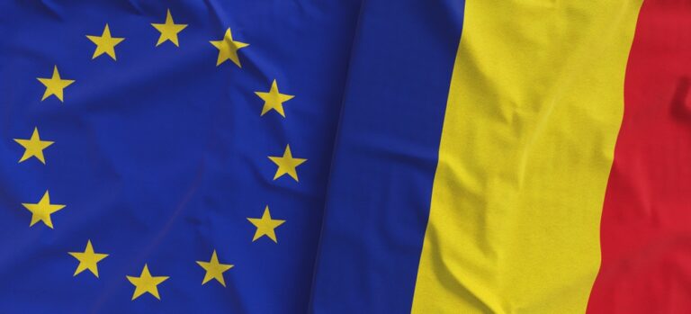 Vlajky EU a Rumunska