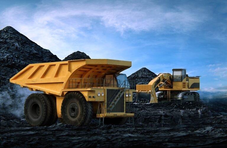 Bagry v těžebních dolech na uhlí